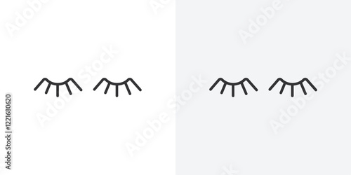 False eyelashes icon Outline vector sign