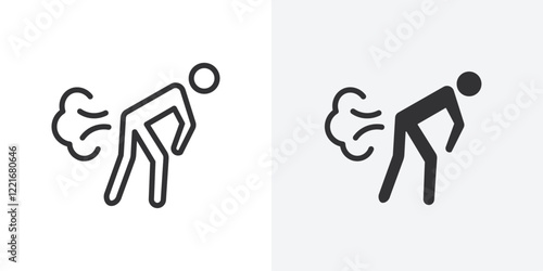 Farting icon Outline vector sign