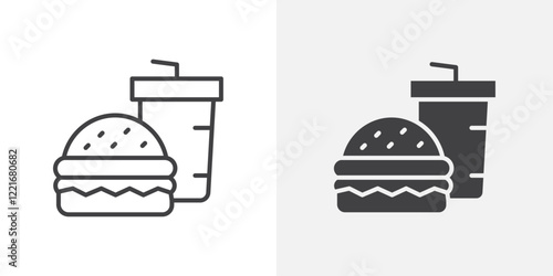 Fast food icon Outline vector sign