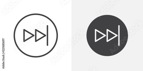 Fast forward icon Outline vector sign