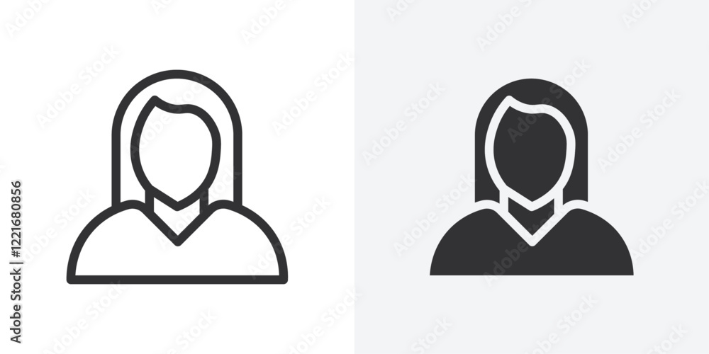 Female icon Outline vector sign Female icon Outline vector sign