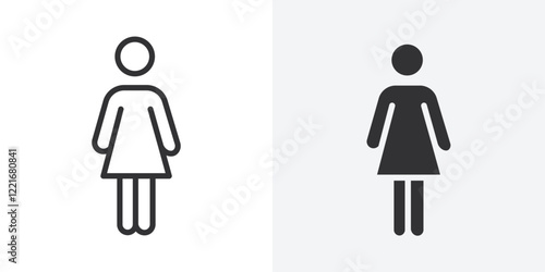 Female icon Outline vector sign