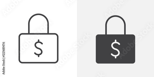 Fixed price icon Outline vector sign