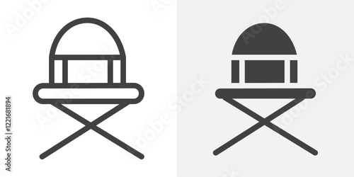 folding chair icon Outline vector sign