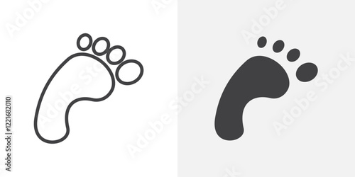 Foot icon Outline vector sign