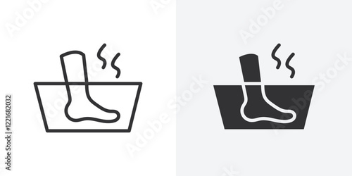 Foot Soak icon Outline vector sign