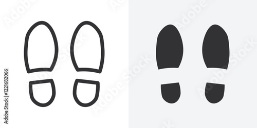 Footprints icon Outline vector sign