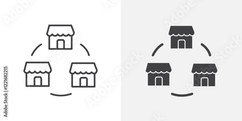 Franchise icon Outline vector sign