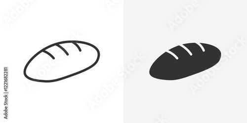 French bread icon Outline vector sign