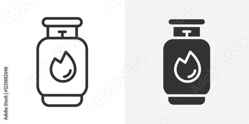 Gas cylinder icon Outline vector sign