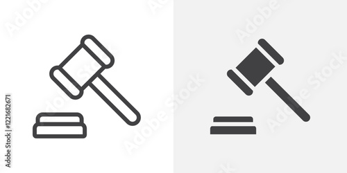 Gavel icon Outline vector sign