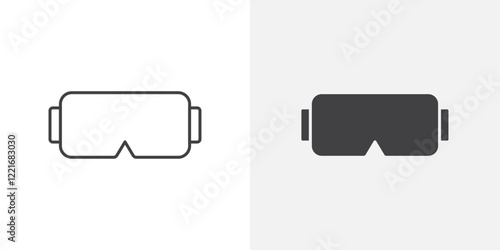 Goggles icon Outline vector sign