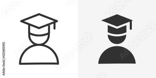 Graduated student icon Outline vector sign
