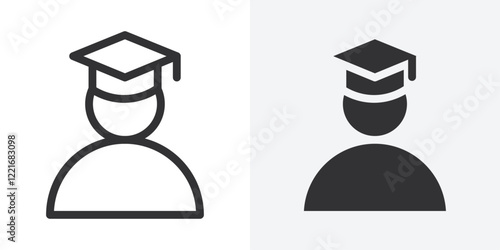 Graduation icon Outline vector sign