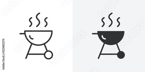 grill icon Outline vector sign