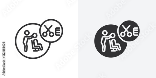 Hairdresser service icon Outline vector sign