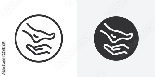 hand and foot icon Outline vector sign