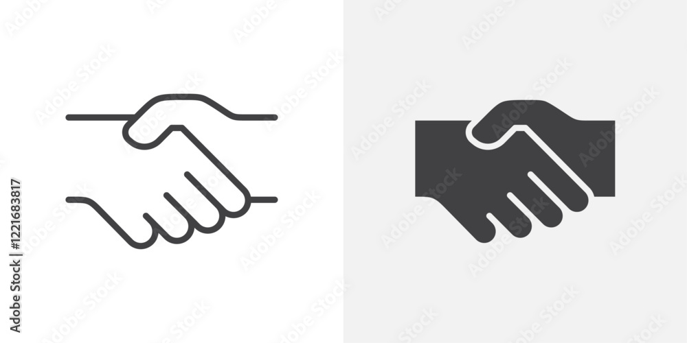 Handshake icon Outline vector sign