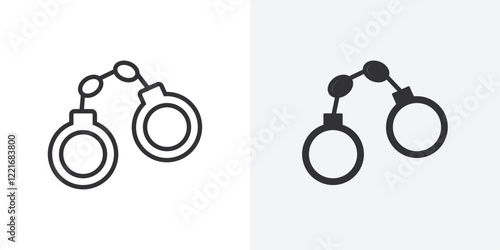 Handcuffs icon Outline vector sign