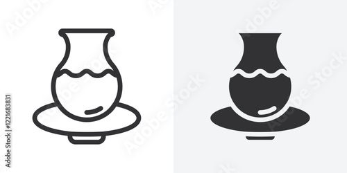 Handmade pottery icon Outline vector sign