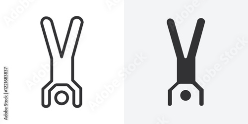 handstand exercise icon Outline vector sign