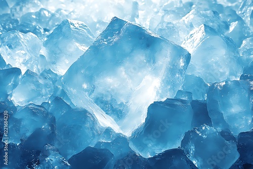 A Close Up View Of Sparkling Blue Ice Cubes photo