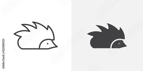 Hedgehog icon Outline vector sign