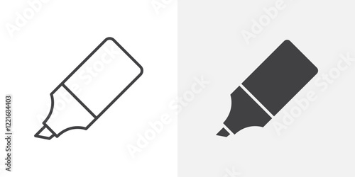 Highlighter icon Outline vector sign