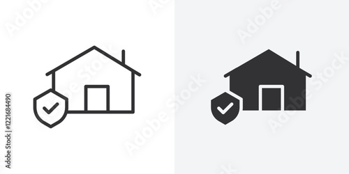 home insurance icon Outline vector sign