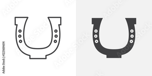 Horseshoe icon Outline vector sign