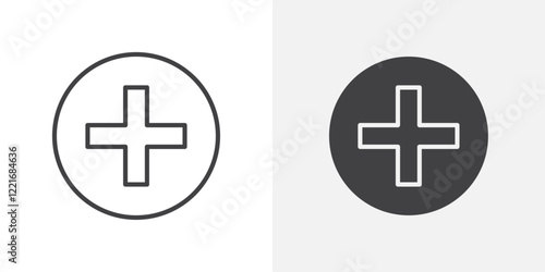 Hospital sign icon Outline vector sign