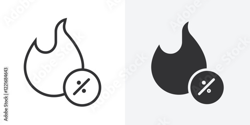 Hot deal icon Outline vector sign