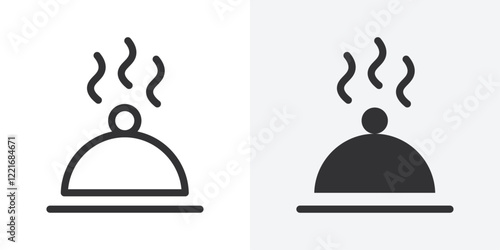 Hot meal icon Outline vector sign