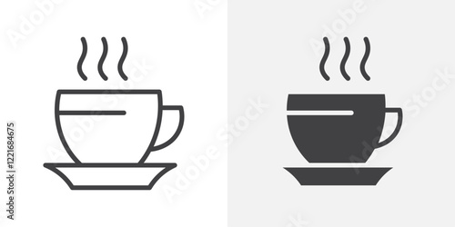 Hot tea icon Outline vector sign