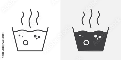 Hot Water icon Outline vector sign