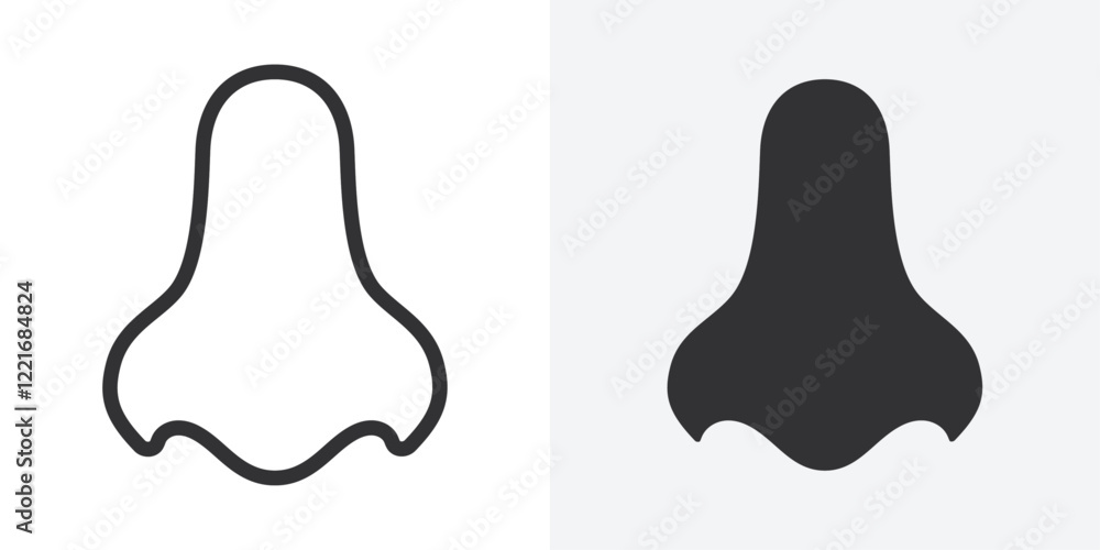 Human nose icon Outline vector sign Human nose icon Outline vector sign