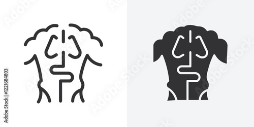 human body anatomy icon Outline vector sign