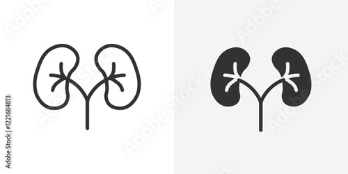Human kidneys icon Outline vector sign