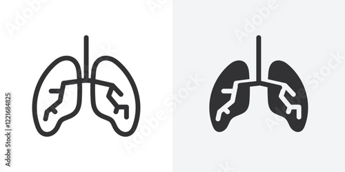 Human lungs icon Outline vector sign
