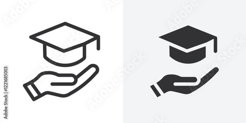 Accessible or free education icon Outline vector sign