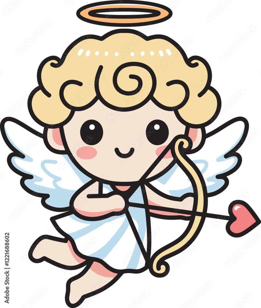 Fototapeta premium Adorable cute baby archery cupid cartoon 