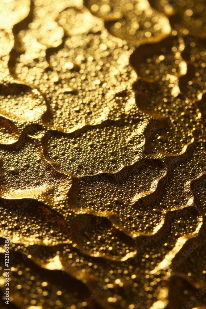 Obraz premium intricate patterns of gold foil on a shiny surface, pattern, texture, shiny