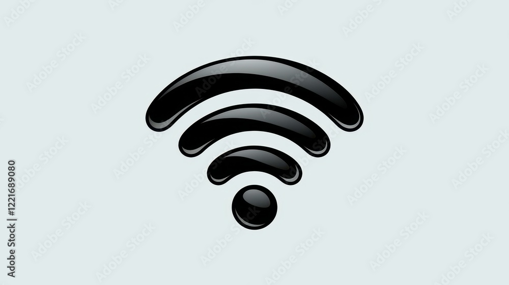 A sleek black Wi-Fi symbol on a soft pastel background, representing connectivity and modern technology. A sleek black Wi-Fi symbol on a soft pastel background, representing connectivity and modern technology.
