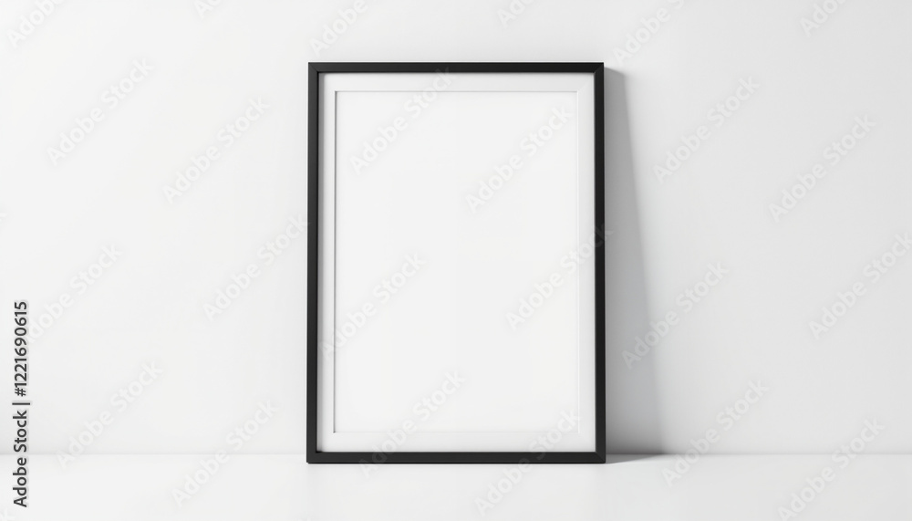 Blank picture frame on minimalist white background Blank picture frame on minimalist white background
