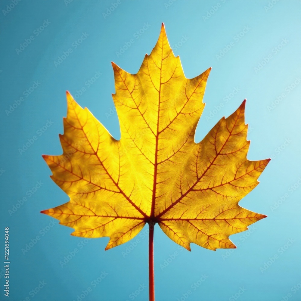 Obraz premium Golden leaf texture on a sunny flower, autumn leaf, shiny yellow gold foil texture