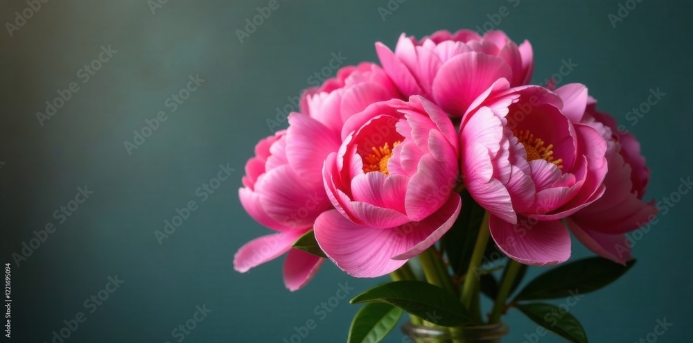 Loose bunch of peony flowers in a vase , flowers, garden Loose bunch of peony flowers in a vase , flowers, garden