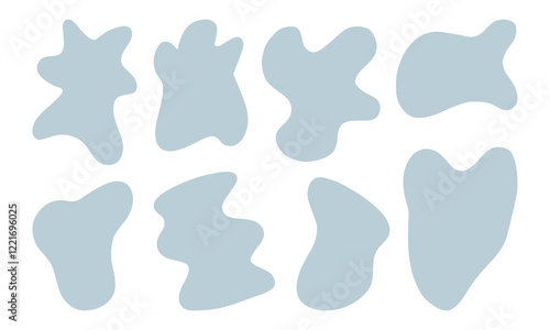 Abstract Light Blue Blob Shape Icon. A collection of abstract light blue blob shapes with soft and organic designs, perfect for modern, minimalist, and creative projects