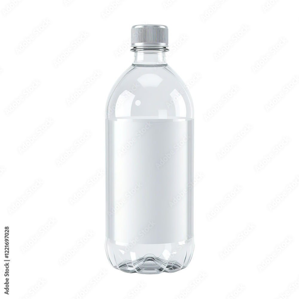 Clear Plastic Bottle With Blank White Label Isolated on Transparent Background Clear Plastic Bottle With Blank White Label Isolated on Transparent Background