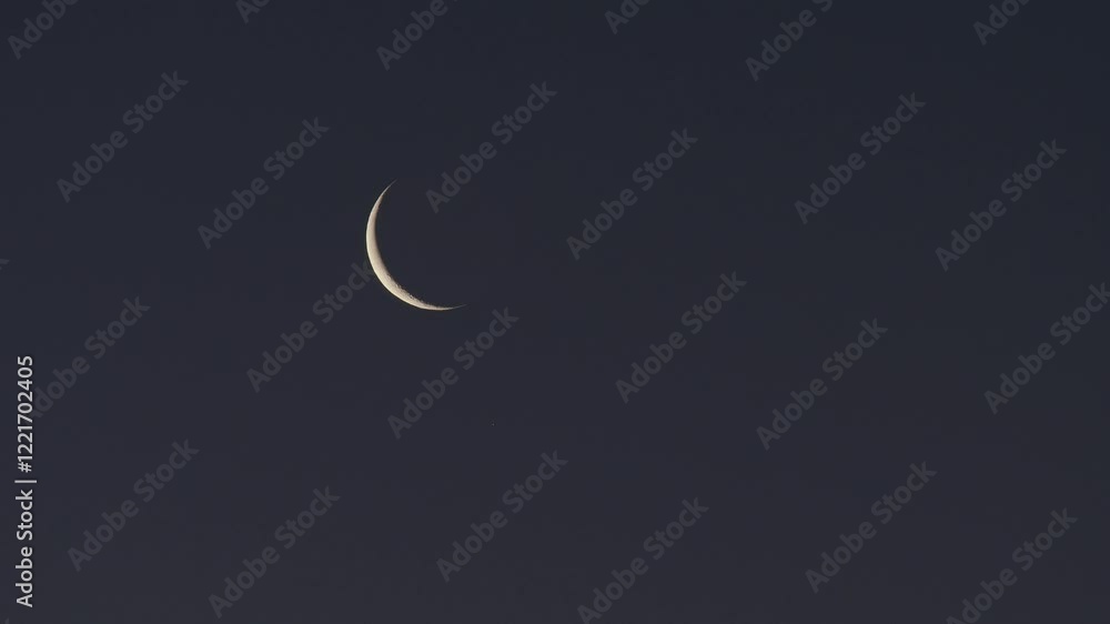 Tokyo,Japan - January 27, 2025: The moon with earthshine rising at dawn
Tokyo,Japan - January 27, 2025: The moon with earthshine rising at dawn