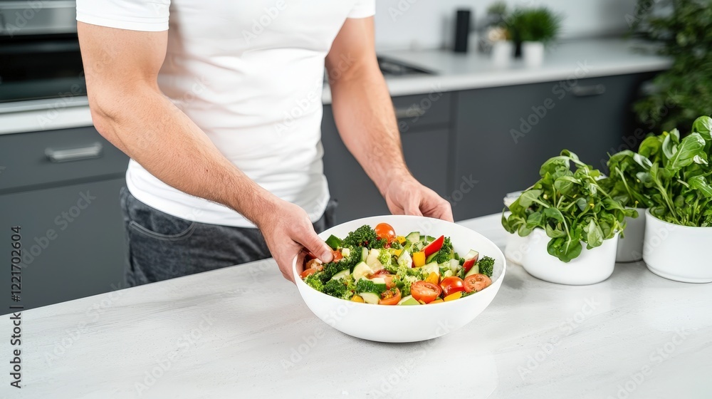 A chef preparing a colorful salad with fresh ingredients. A chef preparing a colorful salad with fresh ingredients.